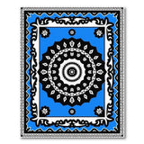 Blue and Teal Blue Mandala Geometric Area Rug
