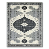 Black and White Abstract Black White Geometric Abstract Area Rug