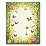 Vibrant Butterfly Floral Vine Border Rug