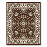 Elegant Brown Ivory Floral Persian Area Rug
