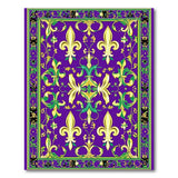 Ornate Purple Fleur-de-Lis Area Rug