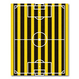 Yellow Black Striped Soccer Field Area Rug