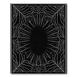 Intricate Black White Mandala Leaf Area Rug