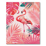 Pink Flamingo Palm Leaf Area Rug