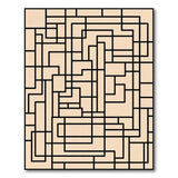 Beige Geometric Maze Line Area Rug