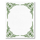 Ornate Green Floral Vine Border Rug