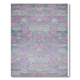 Pink Grey Floral Area Rug
