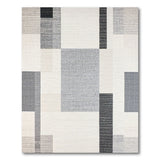 Modern Grey Geometric Textured Rug