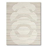 Beige Abstract Woven Area Rug with Overlapping Ovals