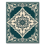 Ornate Teal Persian Medallion Rug