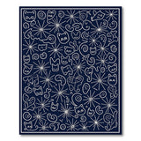 Whimsical Navy Cat Stars Area Rug