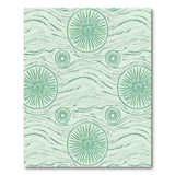Seafoam Green Floral Wave Area Rug