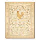 Tribal Rooster Beige Area Rug