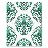 Elegant Teal Damask Persian Rug