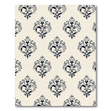 Ornate Black Damask Pattern Area Rug
