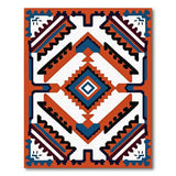 Bold Orange Blue Southwestern Geometric Rug