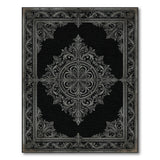 Traditional Persian Black and White Black White Ornate Persian Area Rug