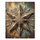 Ornate Gold Filigree Star Mandala Rug