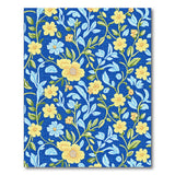Vibrant Yellow Flowers on Navy Blue Area Rug