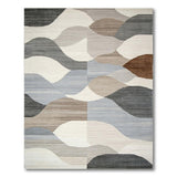 Modern Abstract Grey Wave Area Rug