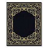 Ornate Gold Filigree Border Traditional Persian Area Rug