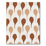 Abstract Brown Tan Teardrop Area Rug