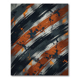 Bold Grey Orange Brushstroke Abstract Area Rug