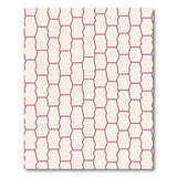 Modern Pink Hexagon Outline Area Rug