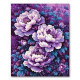 Purple Peony Blooms Area Rug