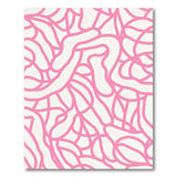 Playful Pink Squiggly Lines Area Rug