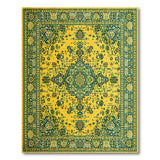 Yellow Teal Traditional Persian Area Rug