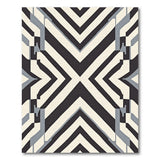 Bold Black White Geometric Chevron Rug