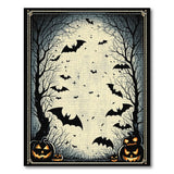 Spooky Halloween Bats Jack-o-Lantern Area Rug