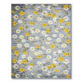 Grey Grey Yellow Daisy Floral Area Rug