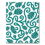 Teal Monstera Leaf Swirl Area Rug