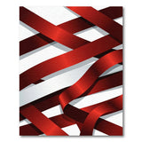 Red Ribbon Cross Geometric Area Rug