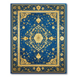 ODIKA Blue Gold Persian Floral Area Rug