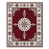 Elegant Red Persian Area Rug with Ornate White Motifs