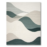 Abstract Teal Wave Landscape Rug