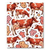 Playful Red Spotted Cows Area Rug