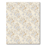 Cream Blue Abstract Floral Area Rug