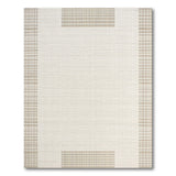 Beige and Neutral Beige Woven Geometric Border Area Rug