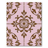 Ornate Pink Damask Floral Area Rug