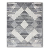 Grey Geometric Modern Grey Geometric Diamond Area Rug
