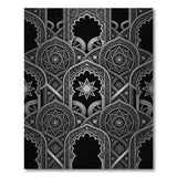 Intricate Black Grey Arch Star Persian Rug