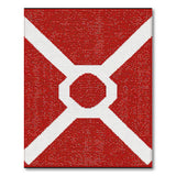 Bold Red White Geometric Cross Area Rug