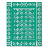 Emerald Green Geometric Star Pattern Area Rug