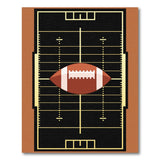 Black Gold Football Field Area Rug