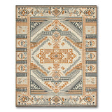 Southwestern Geometric Area Rug in Beige Grey Rust