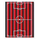 Red Black Striped Soccer Field Area Rug